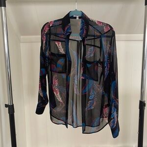 Express Portofino shirt see-through feather print
